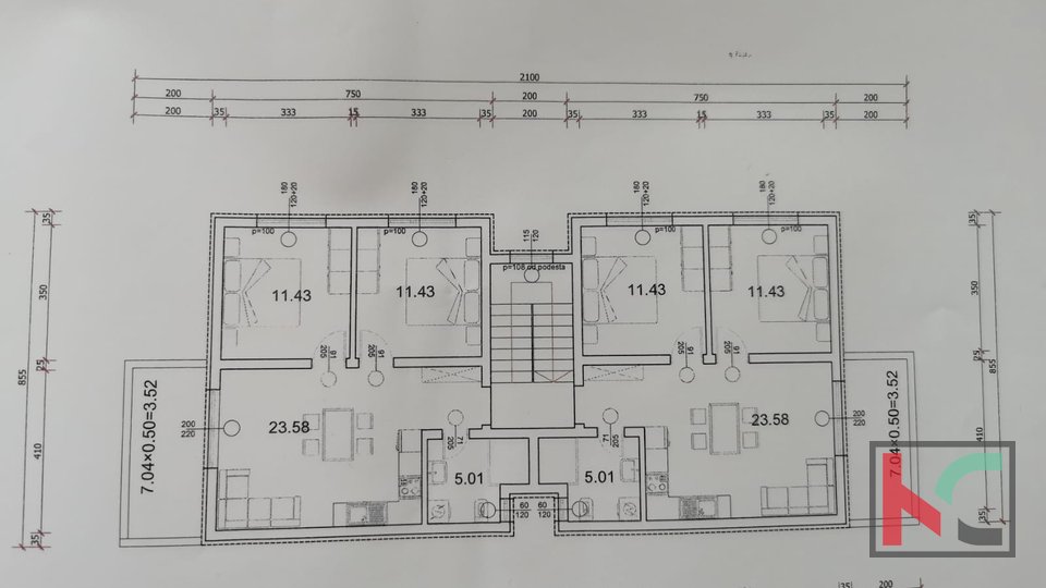 Pula, Štinjan, stan 70,54m2 sa dvije spavaće sobe u novogradnji