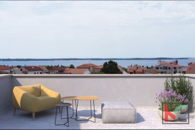 Istra, Peroj, stan 47,45 m2 kvalitetan urbani stan s prekrasnim pogledom na more