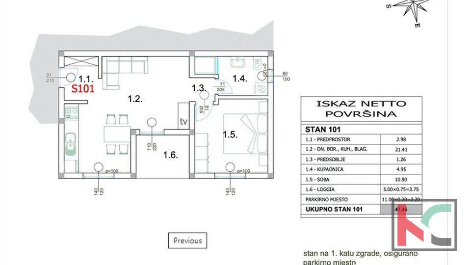 Istra, Peroj, stan 47,45 m2 moderan stan u atraktivnoj turističkoj zoni