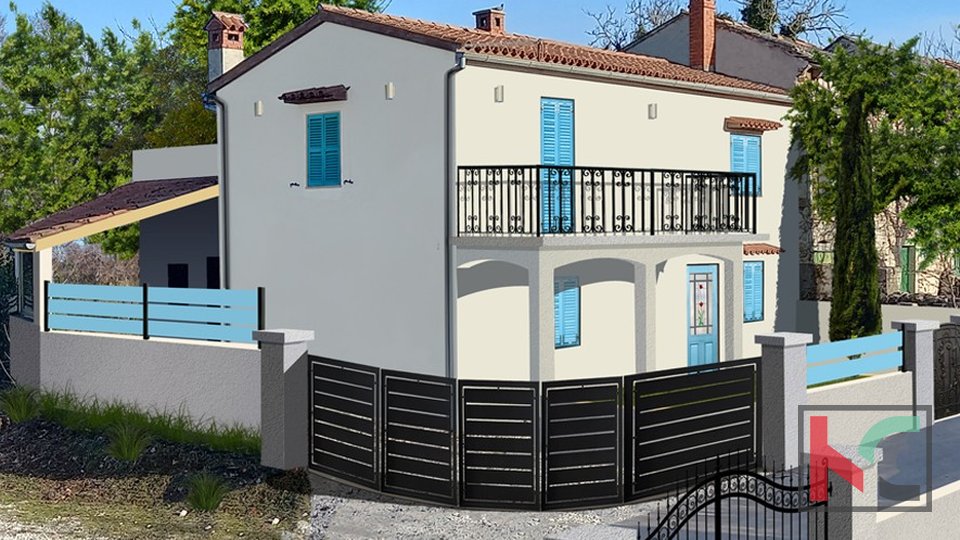 Istria, Svetvincenat, Jursici, renovated stone house with pool and landscaped garden