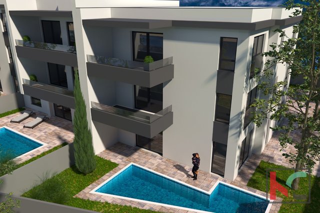 Istria, Medulin, appartamento di lusso 86m2 in costruzione con piscina