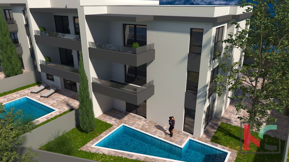 Istra, Medulin, luksuzan stan 86m2 u izgradnji sa bazenom