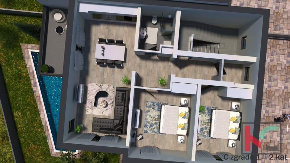 Istrien, Medulin, Apartment mit zwei Schlafzimmern 89m2 in einem neuen Gebäude
