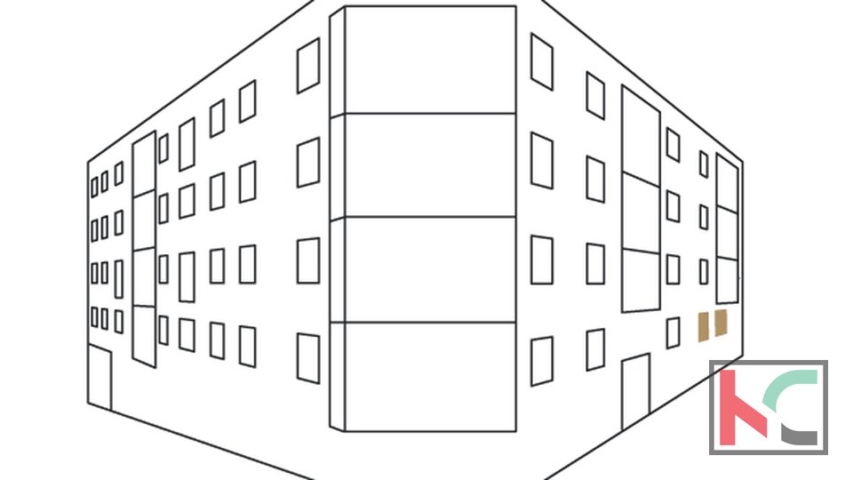 Istra, Pula, center, dvosobno stanovanje 61,99 m2, novogradnja