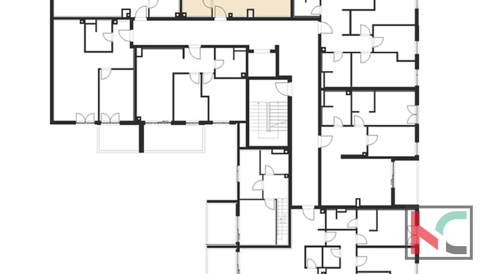 Istrien, Pula, Zentrum, Zweizimmerwohnung 50,73m2 mit Loggia, Neubau