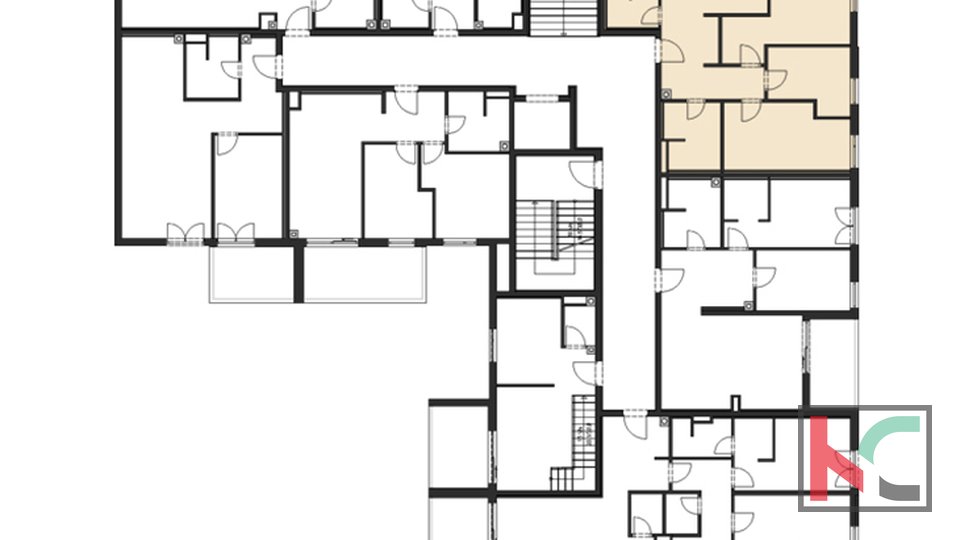 Istra, Pula, center, stanovanje 96,42m2 v novogradnji, tri sobe in loža