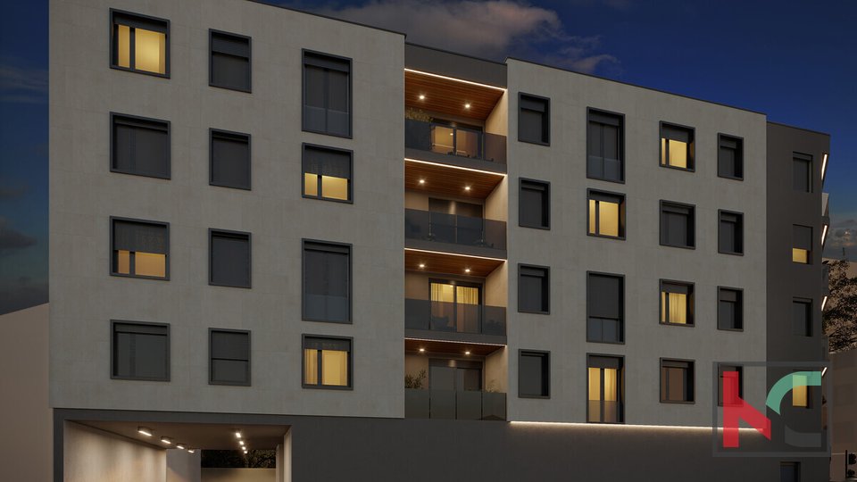 Istra, Pula, center, dvosobno stanovanje 59,43m2 z balkonom, novogradnja