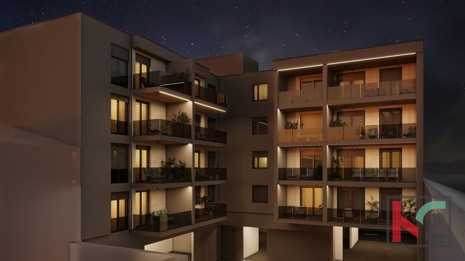 Istria, Pola, centro, appartamento in un nuovo edificio con balcone, 59,43m2