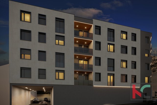 Istria, Pola, centro, appartamento 59.70m2 con due camere da letto e balcone, nuova costruzione