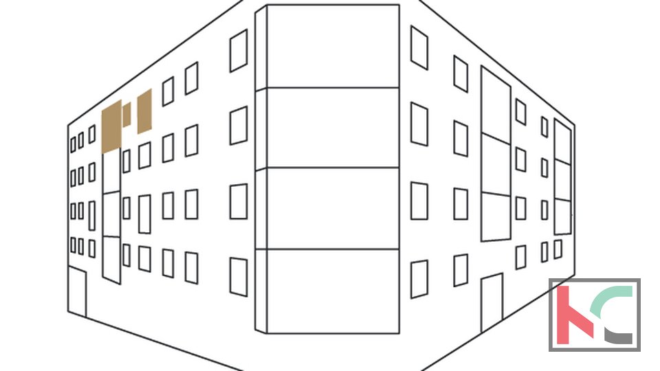 Istra, Pula, centar, stan 71,54m2 dvije spavaće sobe i loggia, novogradnja