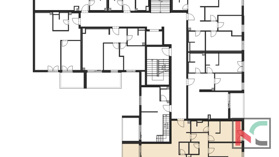 Istria, Pula, center, apartment 130.31m2 in a new building, three bedrooms + loggia