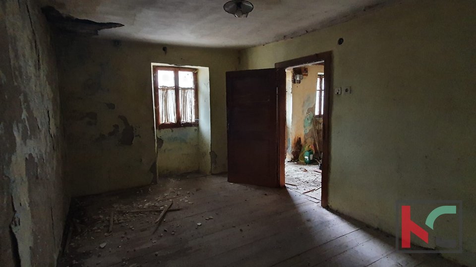 Žminj, central Istria, two larger old connected autochthonous Istrian houses for renovation on 507m2, #sale