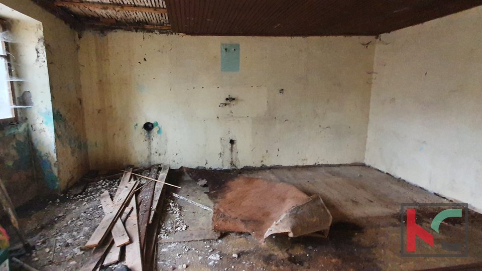 Žminj, centralna Istra, dvije veće stare spojene autohtone istarske kuće za renovaciju na 507m2, #prodaja