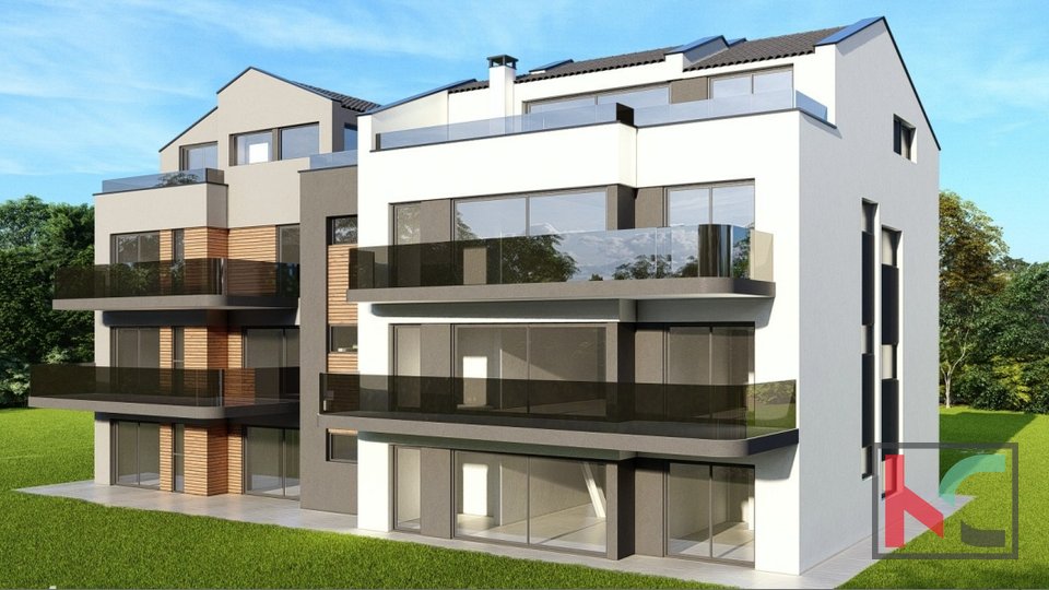 Rovinj, Borik, luxury apartment on the ground floor with a spacious garden, next to the beach #sale