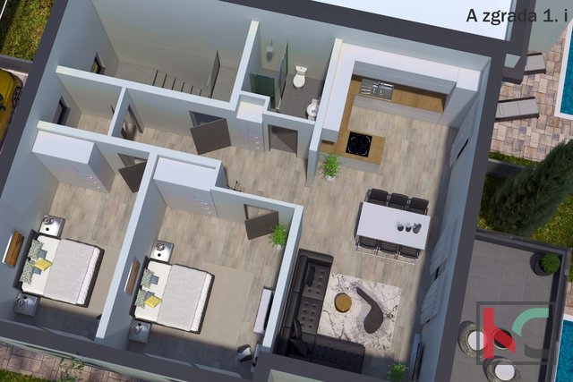 Istra, Medulin, stan sa dvije spavaće sobe 95 m2 u novogradnji, #prodaja