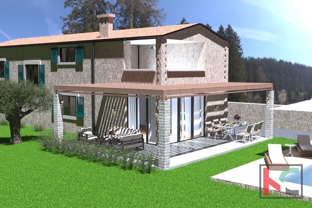 Istria - Juršići, casa in costruzione 200m2 in una posizione tranquilla, #vendita