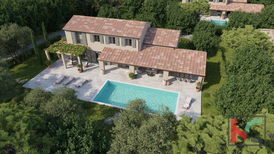 Истрия, Грачишче, строящийся дом для отдыха с бассейном, сад 1000м2, #продажа