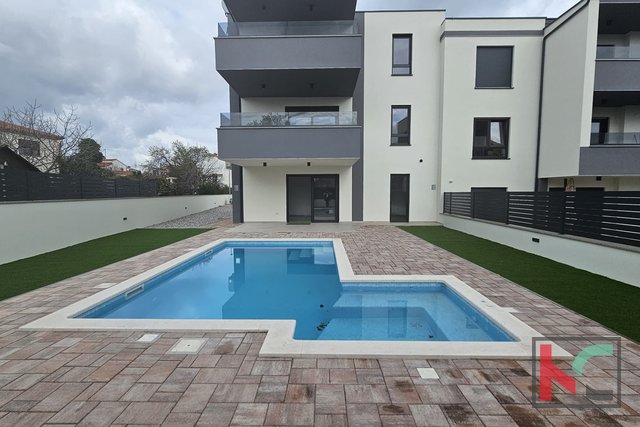 Istria, Medulin, apartment 83.44 m2 m2 on the ground floor with a swimming pool and garden 209.40 m2, #sale