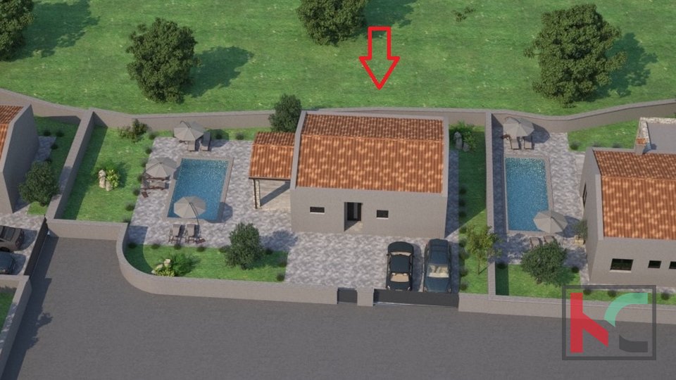 Istria, Svetvinčenat, building plot 513 m2 with building permit, #sale