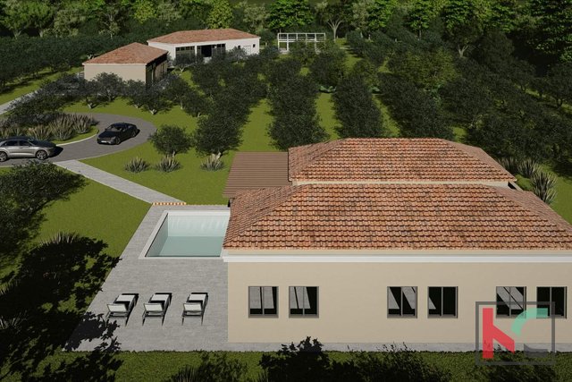 Istrien, Barban, Grundstück mit Rohbau-Haus und Baugenehmigung auf einem Grundstück von 14050m2 #verkaufen