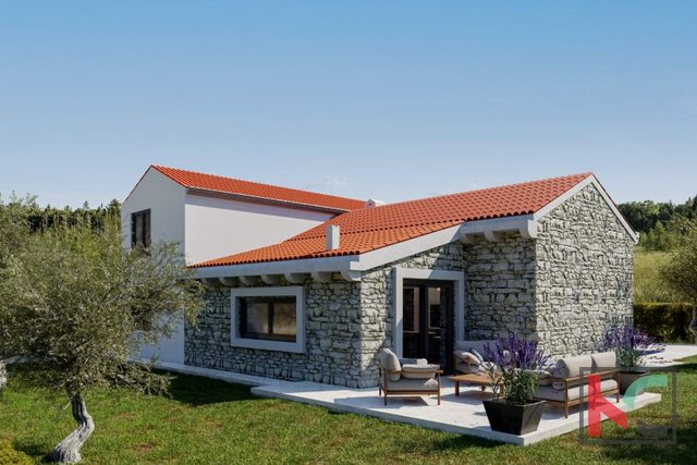 Istria, Svetvinčenat, house with pool 111m2 under construction, turnkey, #sale