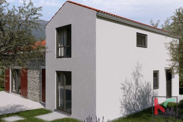 Istria, Svetvinčenat, house with pool 111m2 under construction, turnkey, #sale