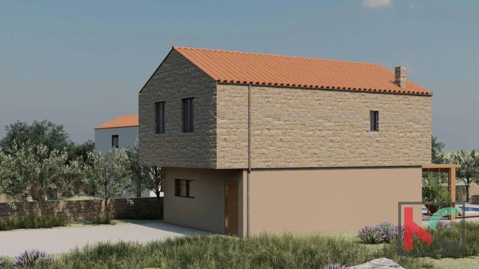 Istria, Svetvinčenat, building plot 547m2 with valid building permit, #sale