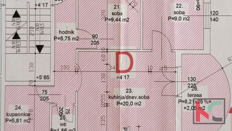 Пула, Нова Веруда, квартира с большим балконом и 2 спальнями, 56 м2 #на продажу